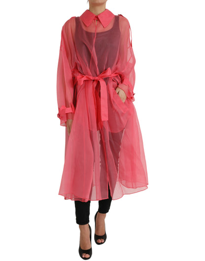 Dolce & Gabbana Elegant Pink Silk Long Jacket