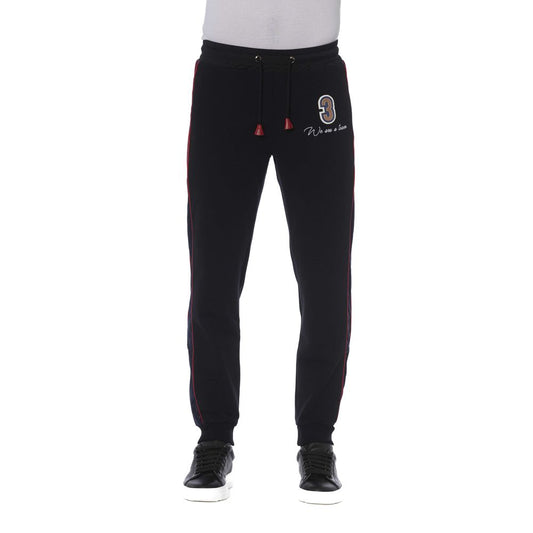 Trussardi Black Cotton Men Sports Pants