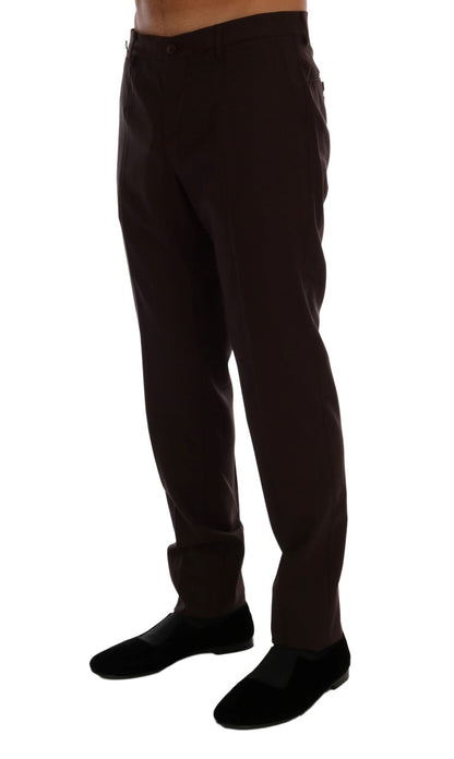 Dolce & Gabbana Elegant Slim Fit Formal Trousers in Purple - The Home of Luxury