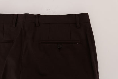 Dolce & Gabbana Elegant Slim Fit Formal Trousers in Purple - The Home of Luxury