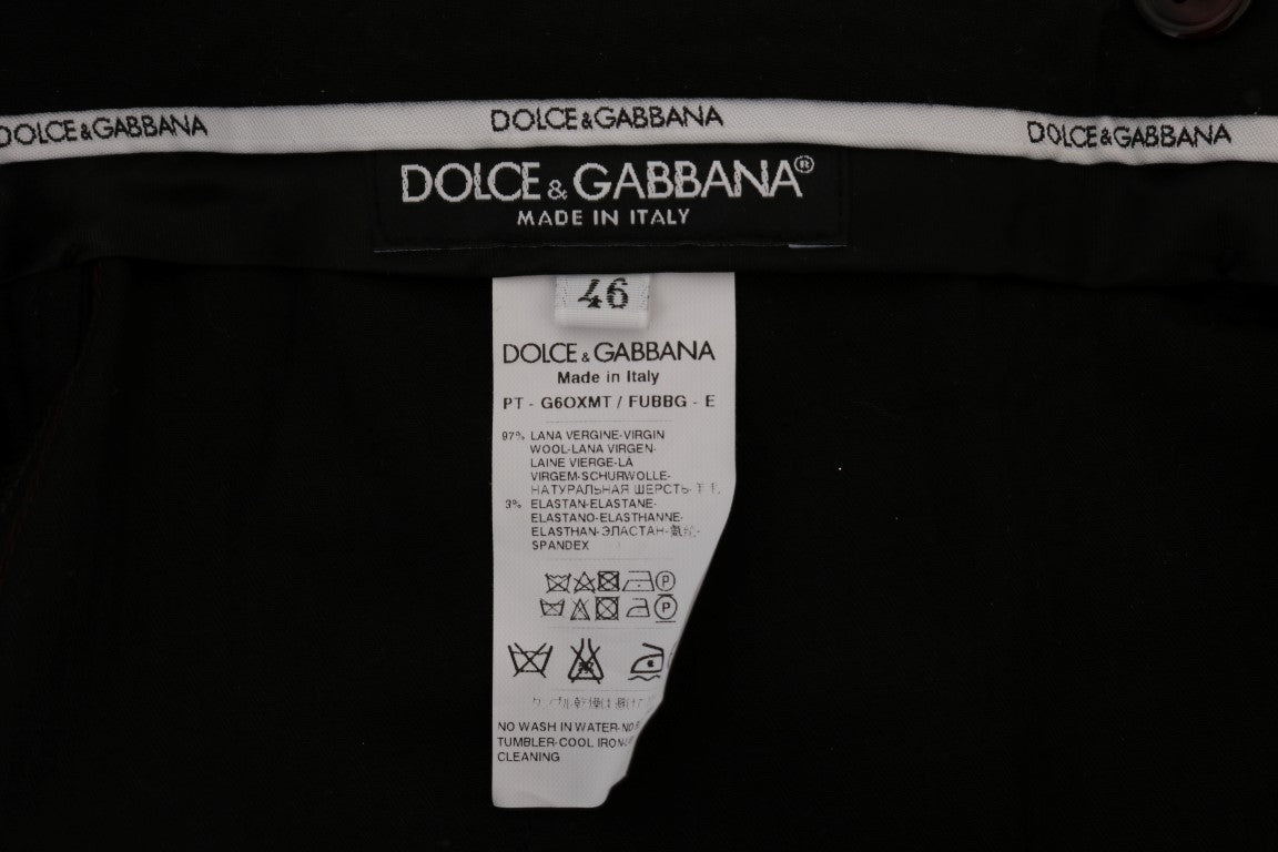 Dolce & Gabbana Elegant Slim Fit Formal Trousers in Purple - The Home of Luxury