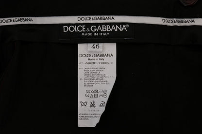 Dolce & Gabbana Elegant Slim Fit Formal Trousers in Purple - The Home of Luxury