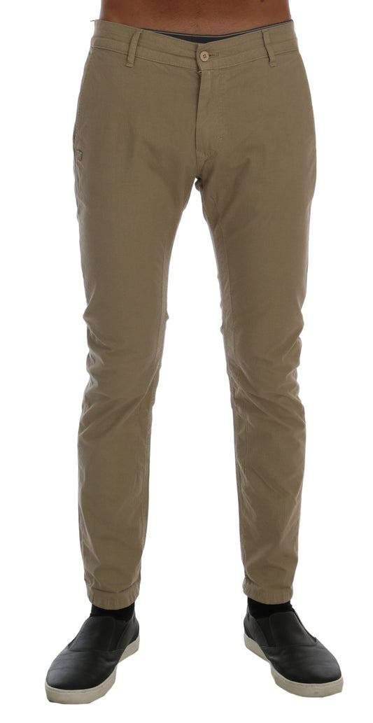 Daniele Alessandrini Beige Slim Fit Chinos for Sophisticated Style - The Home of Luxury