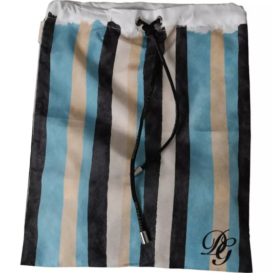 Dolce & Gabbana Multicolor Stripes Logo Beachwear Brief Swimwear