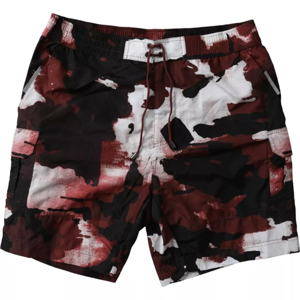 Dolce & Gabbana Multicolor Camouflage DG Logo Beachwear Shorts Swimwear