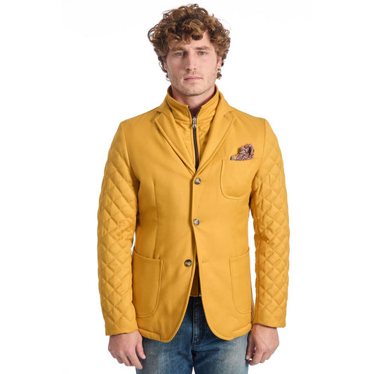 Roberto Pepe Luxury Yellow Viscose Jacket