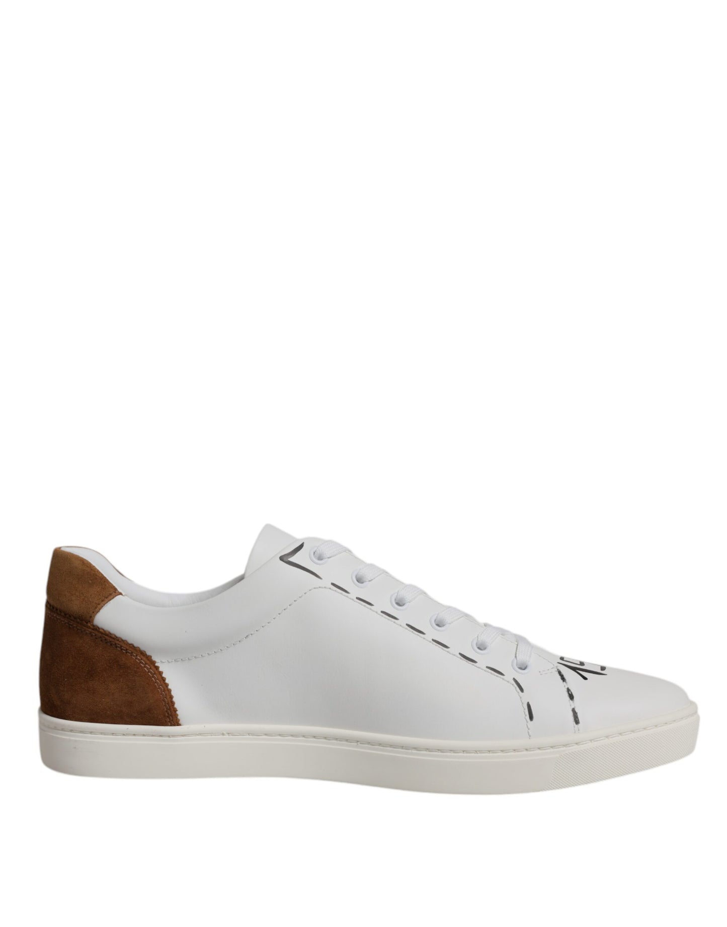 Dolce & Gabbana White Brown London Low Top Men Sneakers Shoes