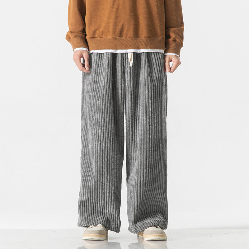 Retro Casual Straight Corduroy Pants - MA