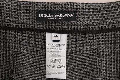 Dolce & Gabbana Elegant Gray Check Capri Wool Pants - The Home of Luxury