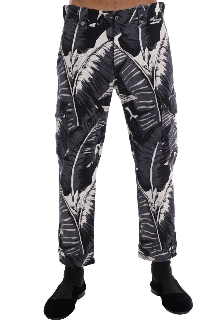 Dolce & Gabbana Elegant Capri Casual Pants in Banana Leaf Print - The Home of Luxury