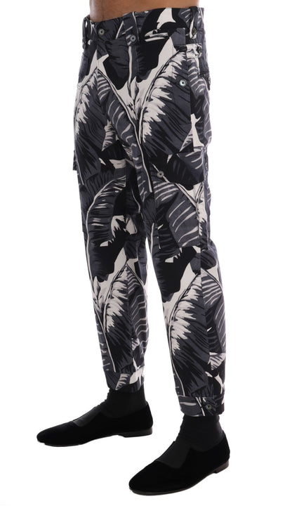 Dolce & Gabbana Elegant Capri Casual Pants in Banana Leaf Print - The Home of Luxury