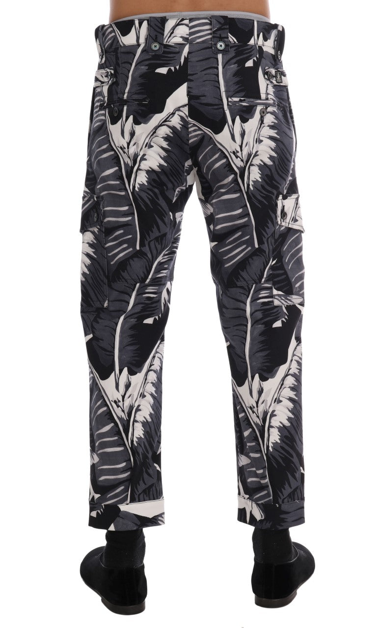 Dolce & Gabbana Elegant Capri Casual Pants in Banana Leaf Print - The Home of Luxury