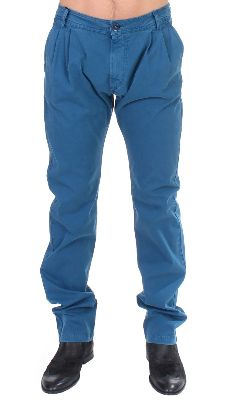 GF Ferre Elegant Straight Fit Cotton Chinos - The Home of Luxury