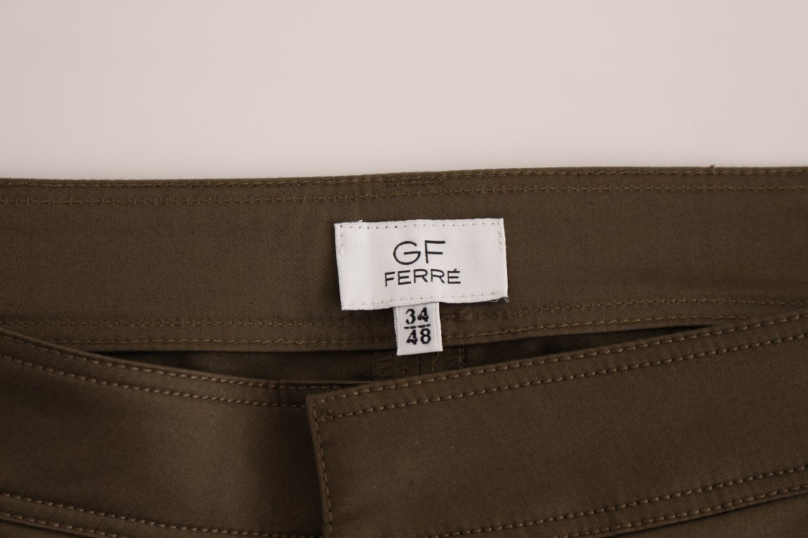 GF Ferre Elegant Green Comfort Straight Fit Pants - The Home of Luxury