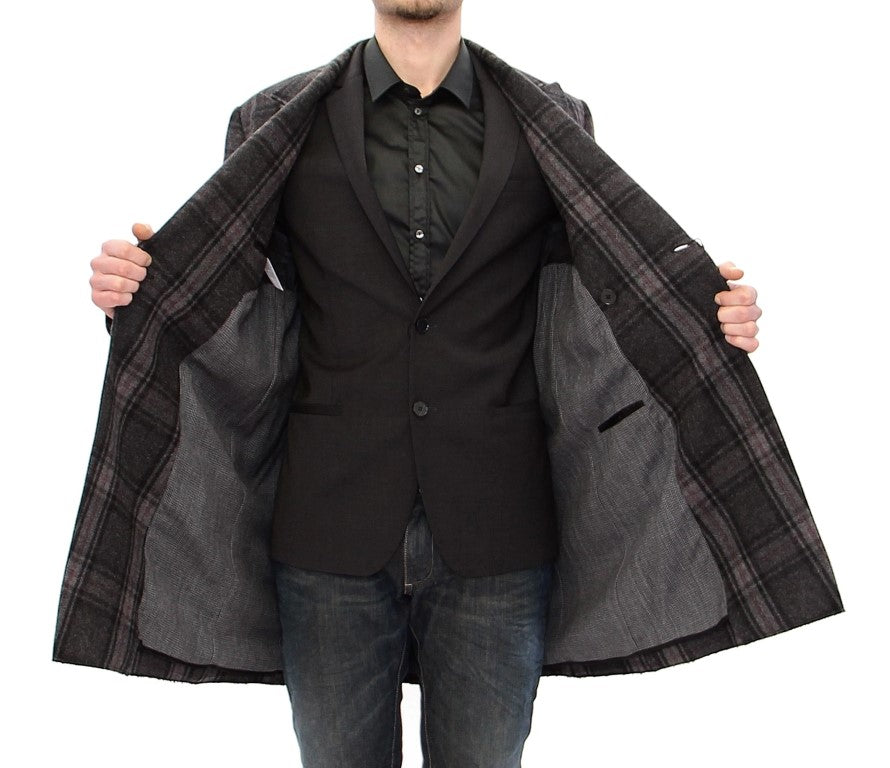 Dolce & Gabbana Sicilia Checkered Wool Blend Coat - The Home of Luxury