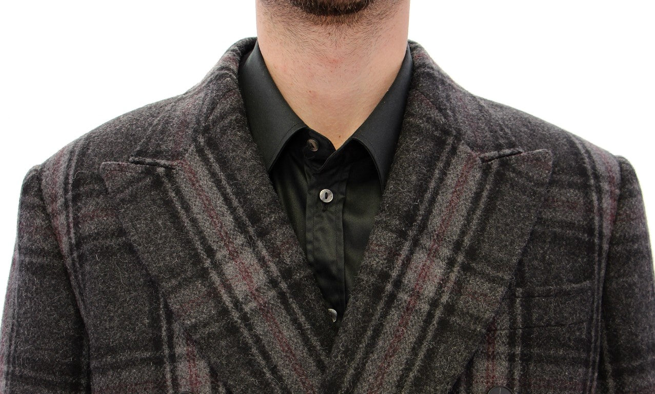 Dolce & Gabbana Sicilia Checkered Wool Blend Coat - The Home of Luxury