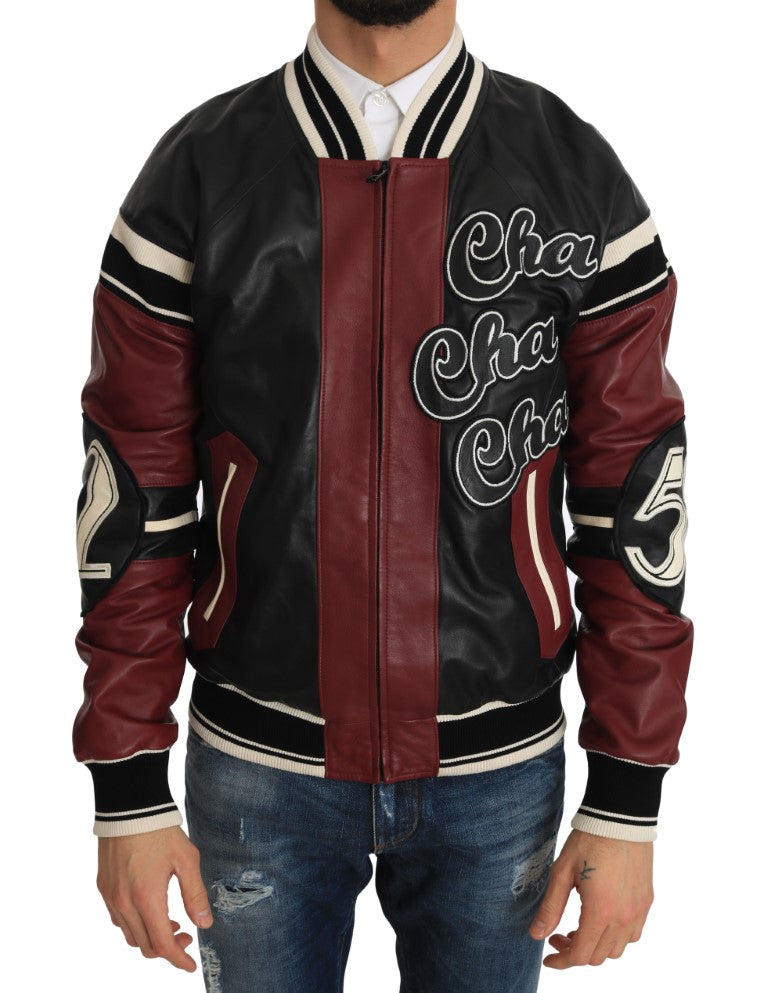 Dolce & Gabbana Exquisite Sheepskin Leather Bomber Jacket - The Home of Luxury