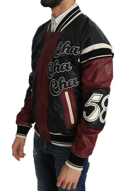 Dolce & Gabbana Exquisite Sheepskin Leather Bomber Jacket - The Home of Luxury