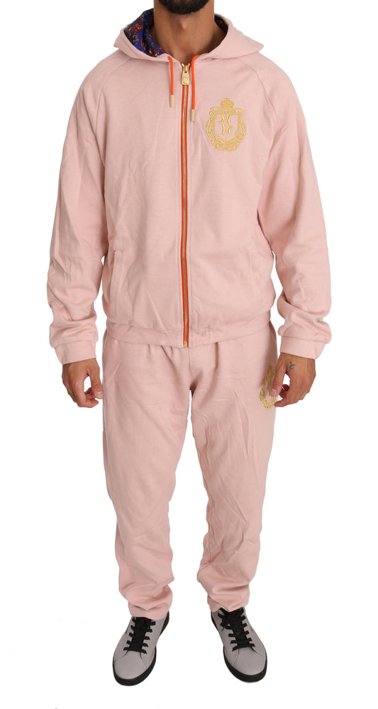 Billionaire Italian Couture Elegant Pink Cotton Sweatsuit Luxury Comfort - The Home of Luxury