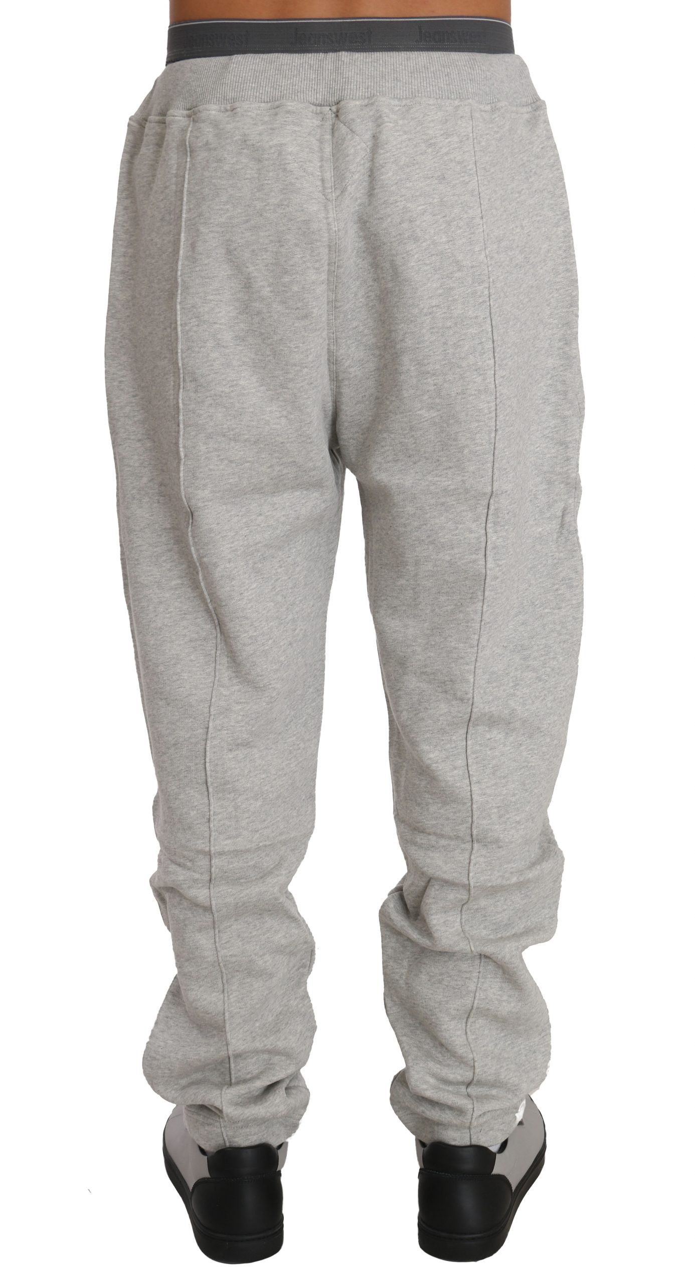 Billionaire Italian Couture Elegant Gray Cotton Sweatsuit Ensemble - The Home of Luxury