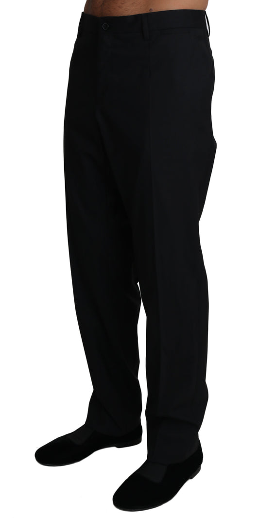 Dolce & Gabbana Elegant Black Formal Wool Blend Trousers - The Home of Luxury