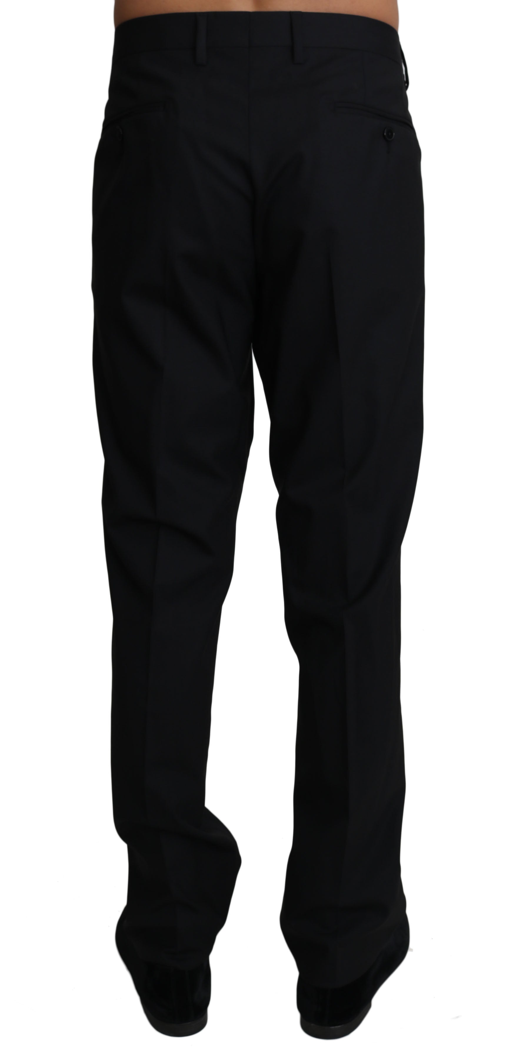 Dolce & Gabbana Elegant Black Formal Wool Blend Trousers - The Home of Luxury