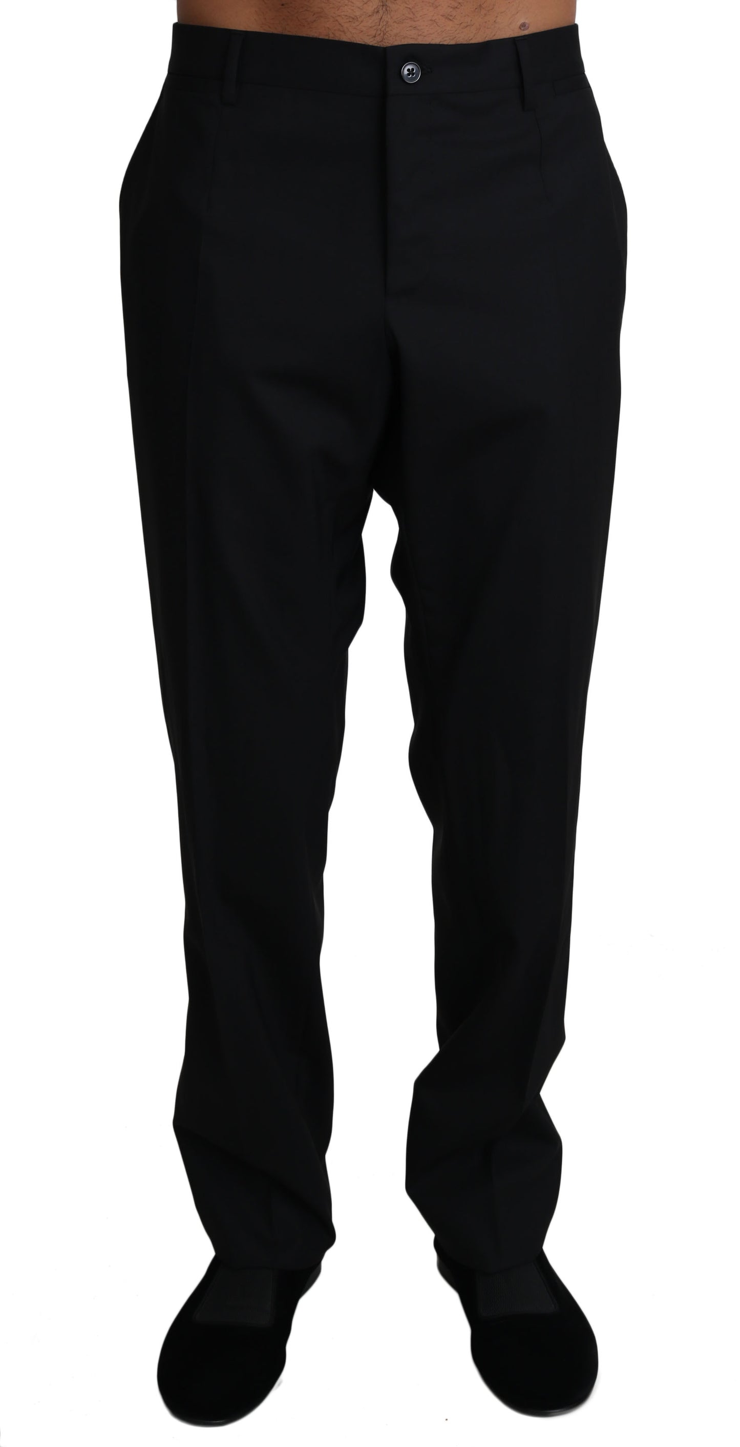 Dolce & Gabbana Elegant Black Formal Wool Blend Trousers - The Home of Luxury