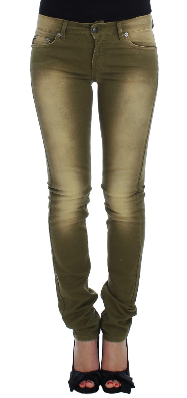 Cavalli Green Slim Fit Cotton Stretch Jeans - The Home of Luxury