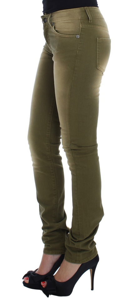 Cavalli Green Slim Fit Cotton Stretch Jeans - The Home of Luxury