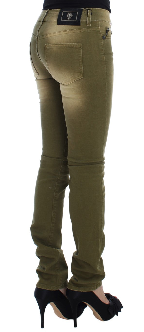 Cavalli Green Slim Fit Cotton Stretch Jeans - The Home of Luxury