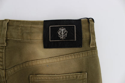 Cavalli Green Slim Fit Cotton Stretch Jeans - The Home of Luxury