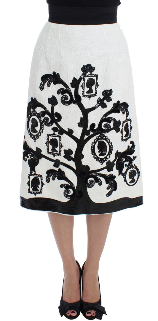 Dolce & Gabbana Elegant Floral Brocade High-Waist Skirt - The Home of Luxury