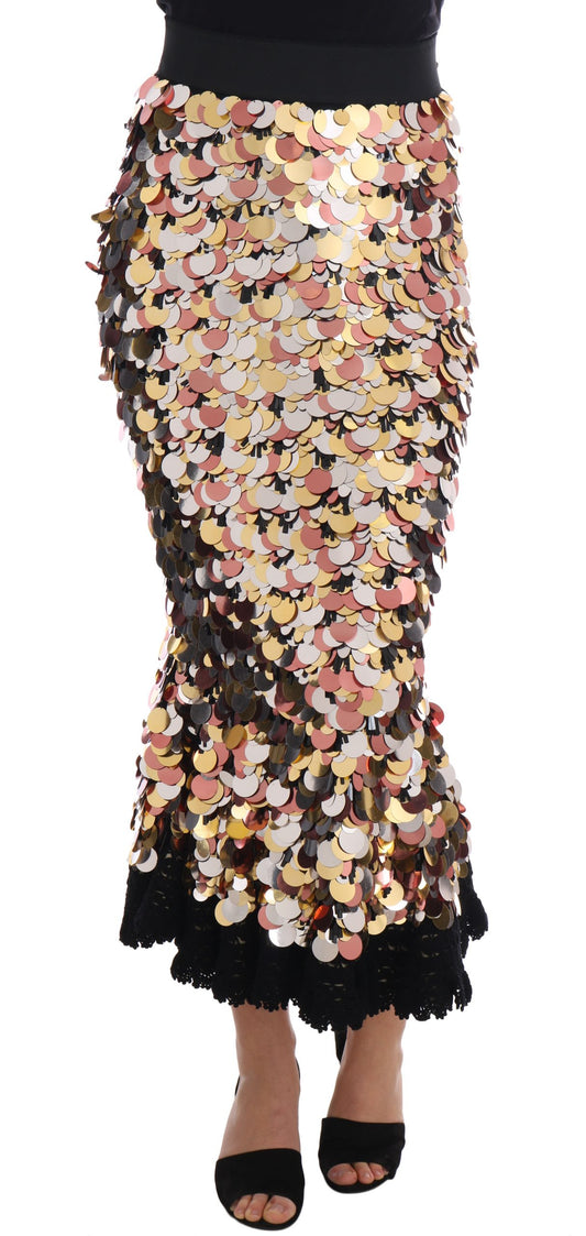 Dolce & Gabbana Sequin Embellished High-Waist Pencil Skirt - The Home of Luxury