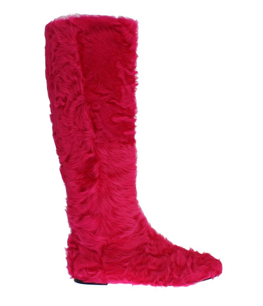 Dolce & Gabbana Fur Pink Boots - The Home of Luxury