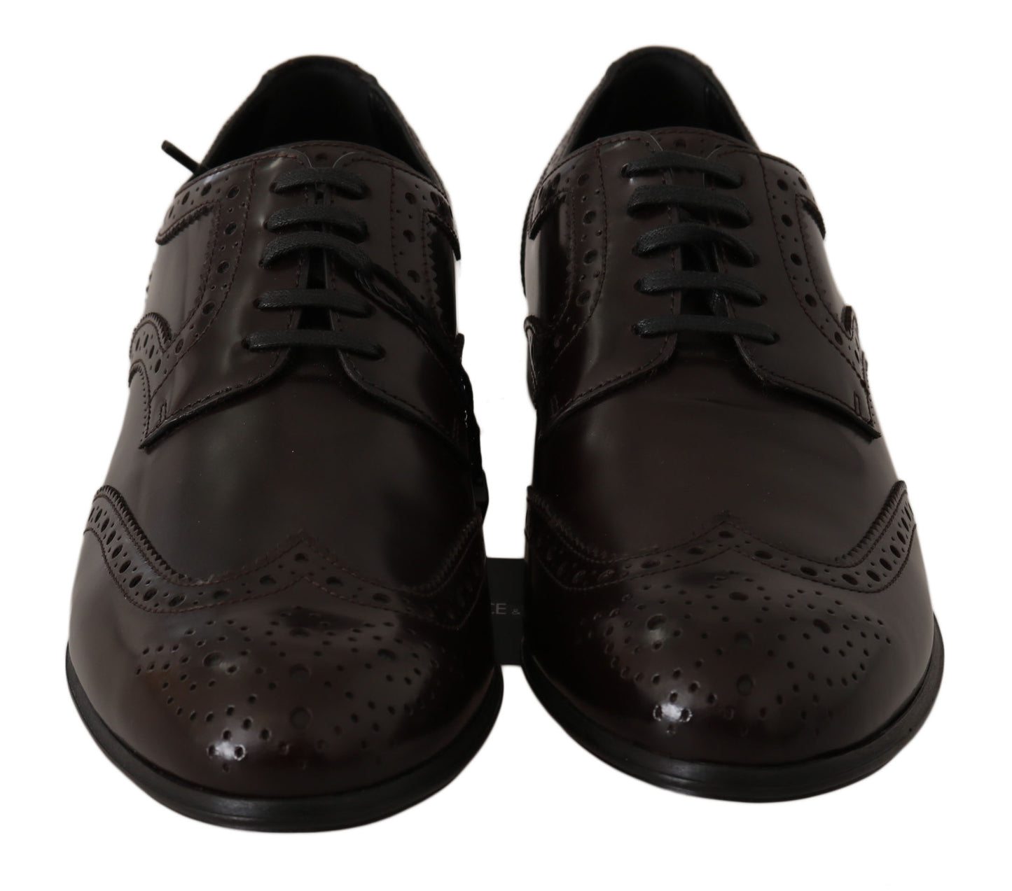 Dolce & Gabbana Elegant Brown Leather Oxford Flats - The Home of Luxury