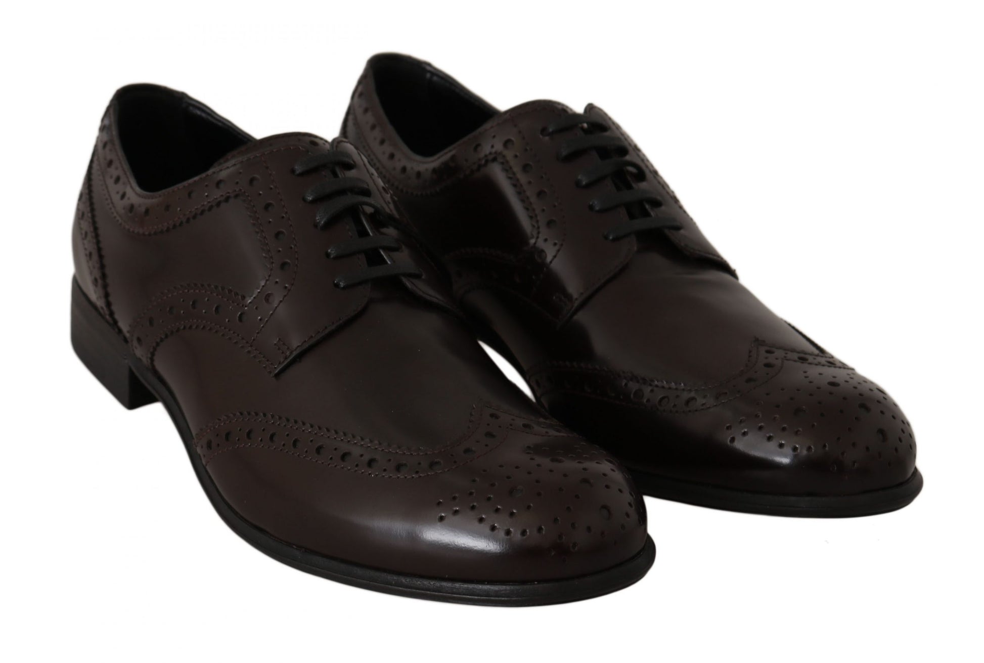 Dolce & Gabbana Elegant Brown Leather Oxford Flats - The Home of Luxury