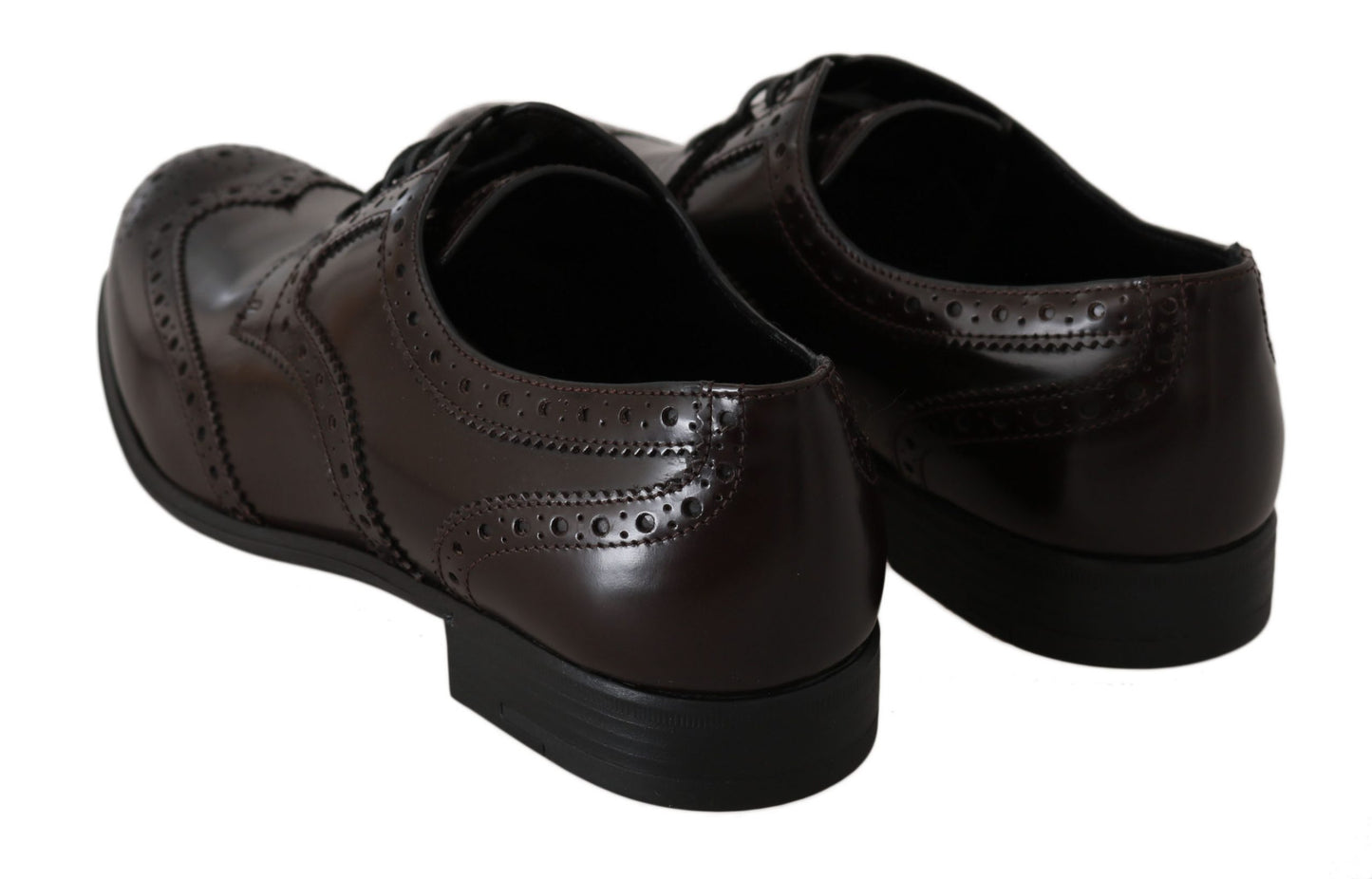 Dolce & Gabbana Elegant Brown Leather Oxford Flats - The Home of Luxury