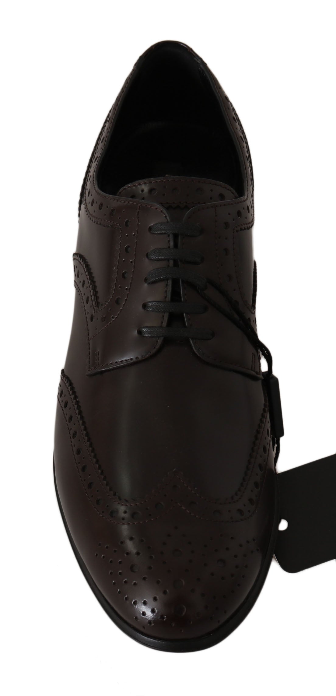 Dolce & Gabbana Elegant Brown Leather Oxford Flats - The Home of Luxury