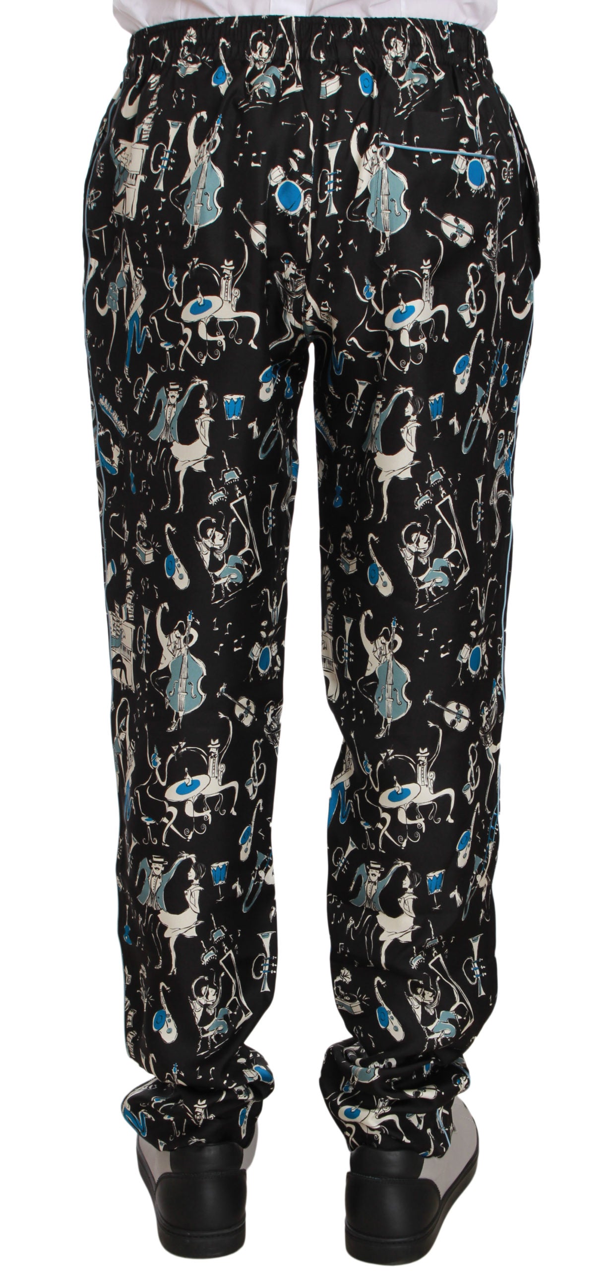 Dolce & Gabbana Elegant Silk Lounge Pants with Unique Print - The Home of Luxury