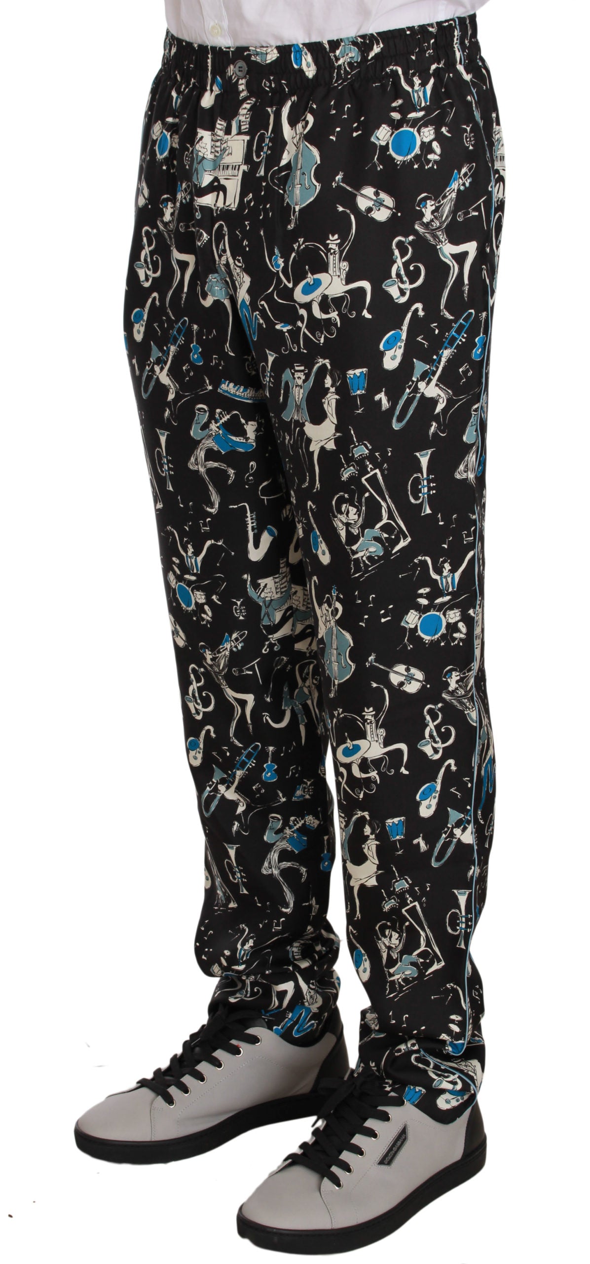 Dolce & Gabbana Elegant Silk Lounge Pants with Unique Print - The Home of Luxury