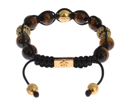 Nialaya Chic Multicolor CZ & Tigers Eye Bracelet - The Home of Luxury