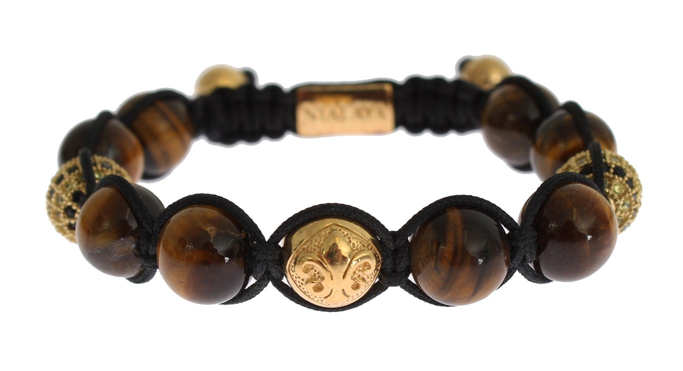 Nialaya Chic Multicolor CZ & Tigers Eye Bracelet - The Home of Luxury