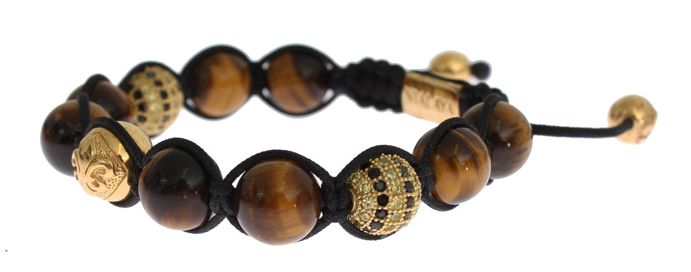 Nialaya Chic Multicolor CZ & Tigers Eye Bracelet - The Home of Luxury